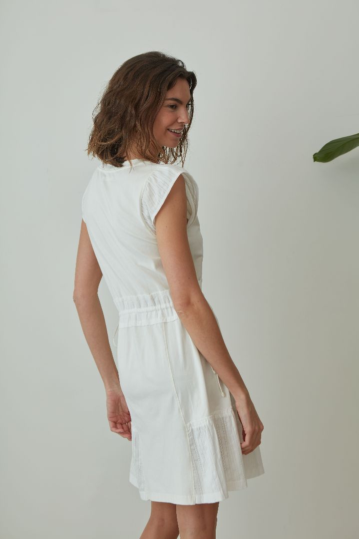 sustainable cotton white mini dress for summer