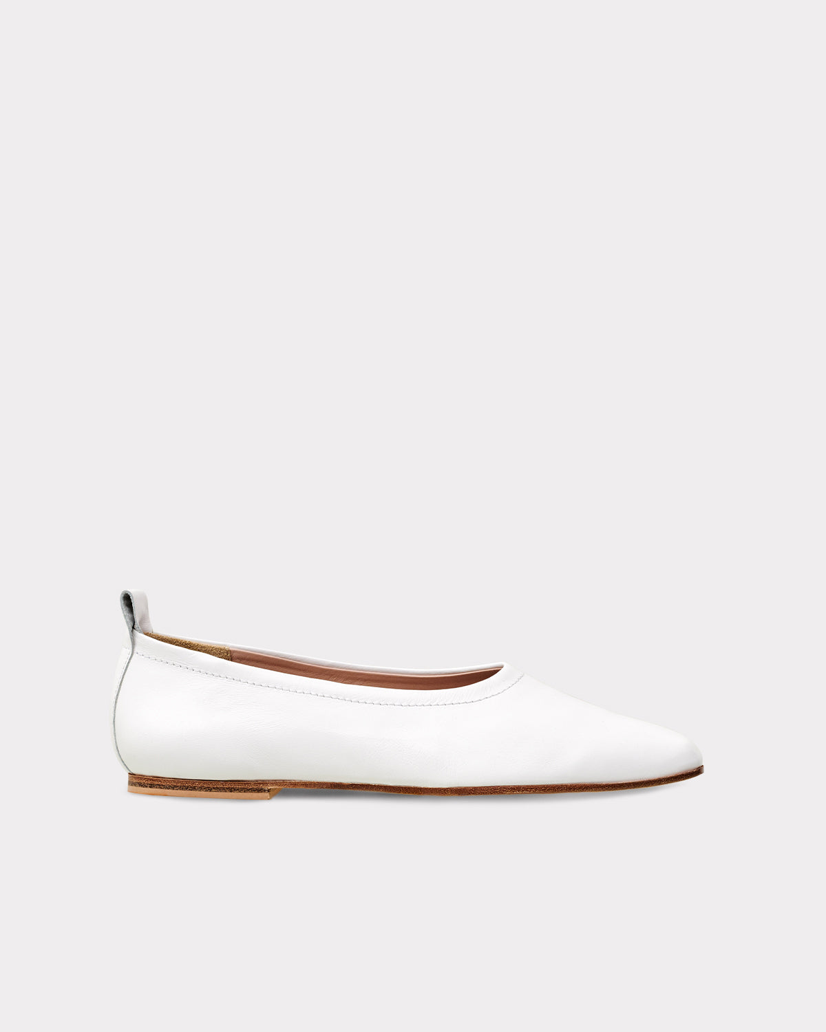 classic white leather flats made from eco friendly materials