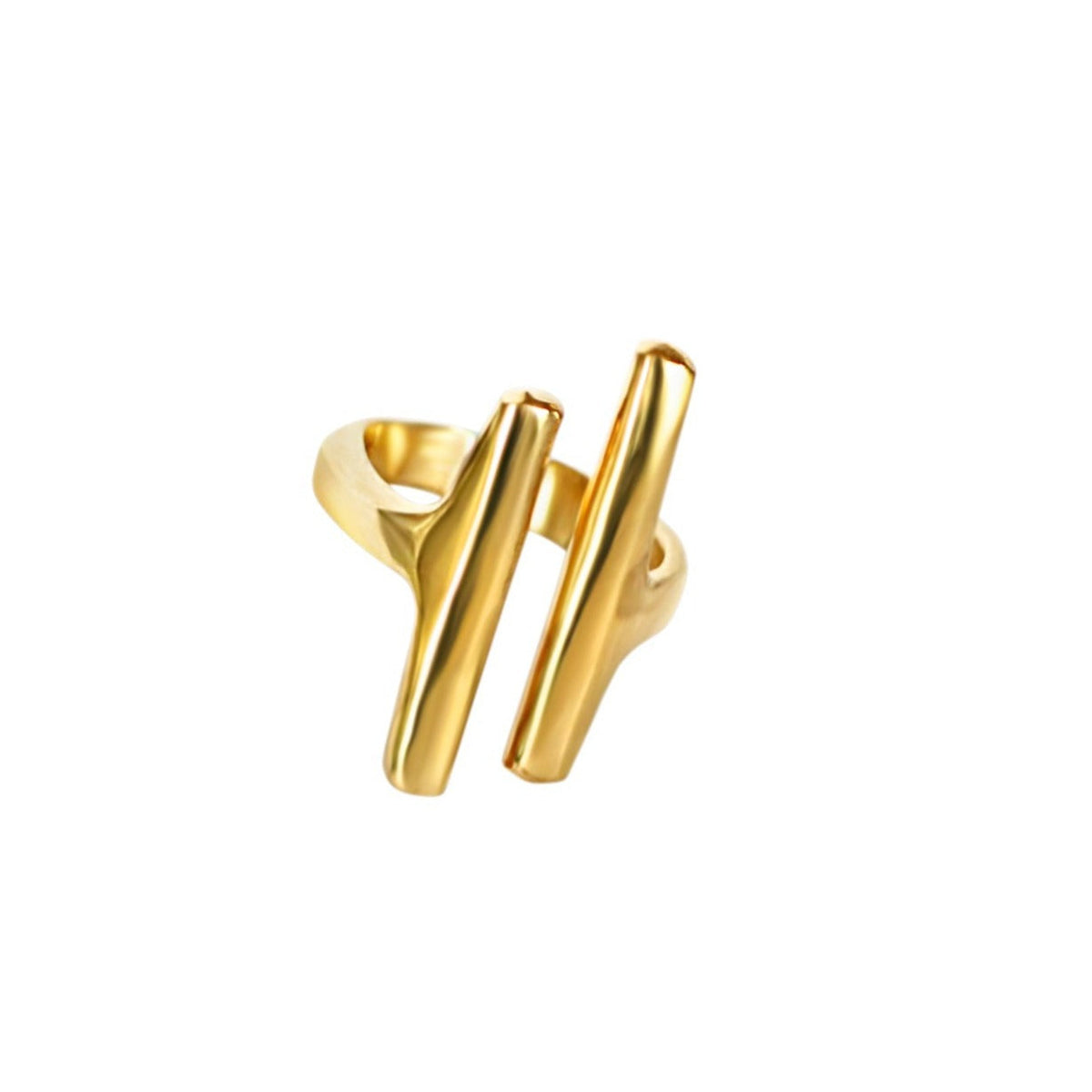 double bar gold ring