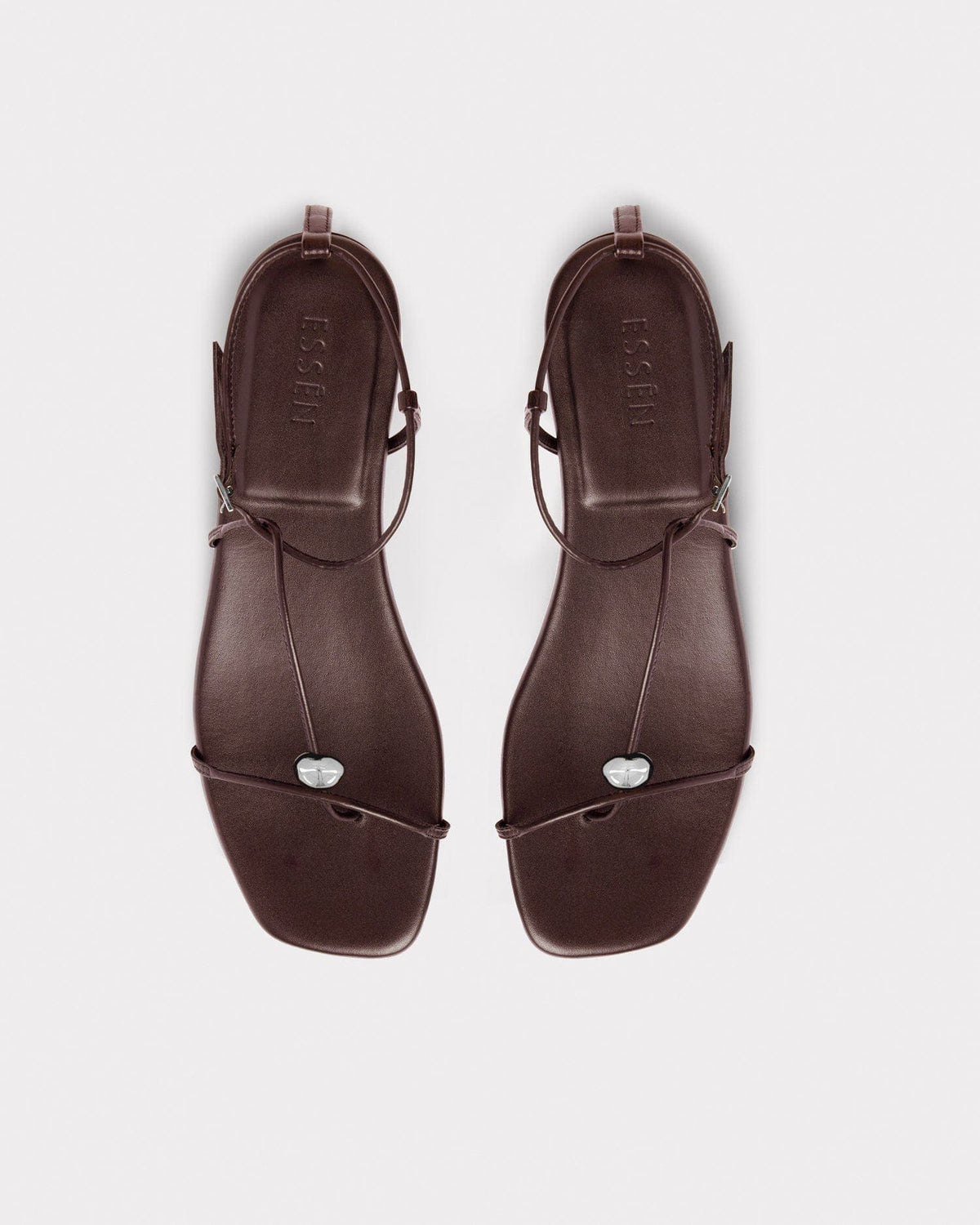 quiet luxury strappy summer sandals in chocolate brown