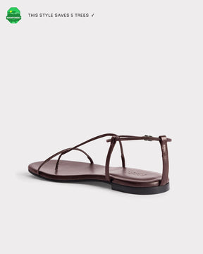 brown leather strappy flat summer sandals