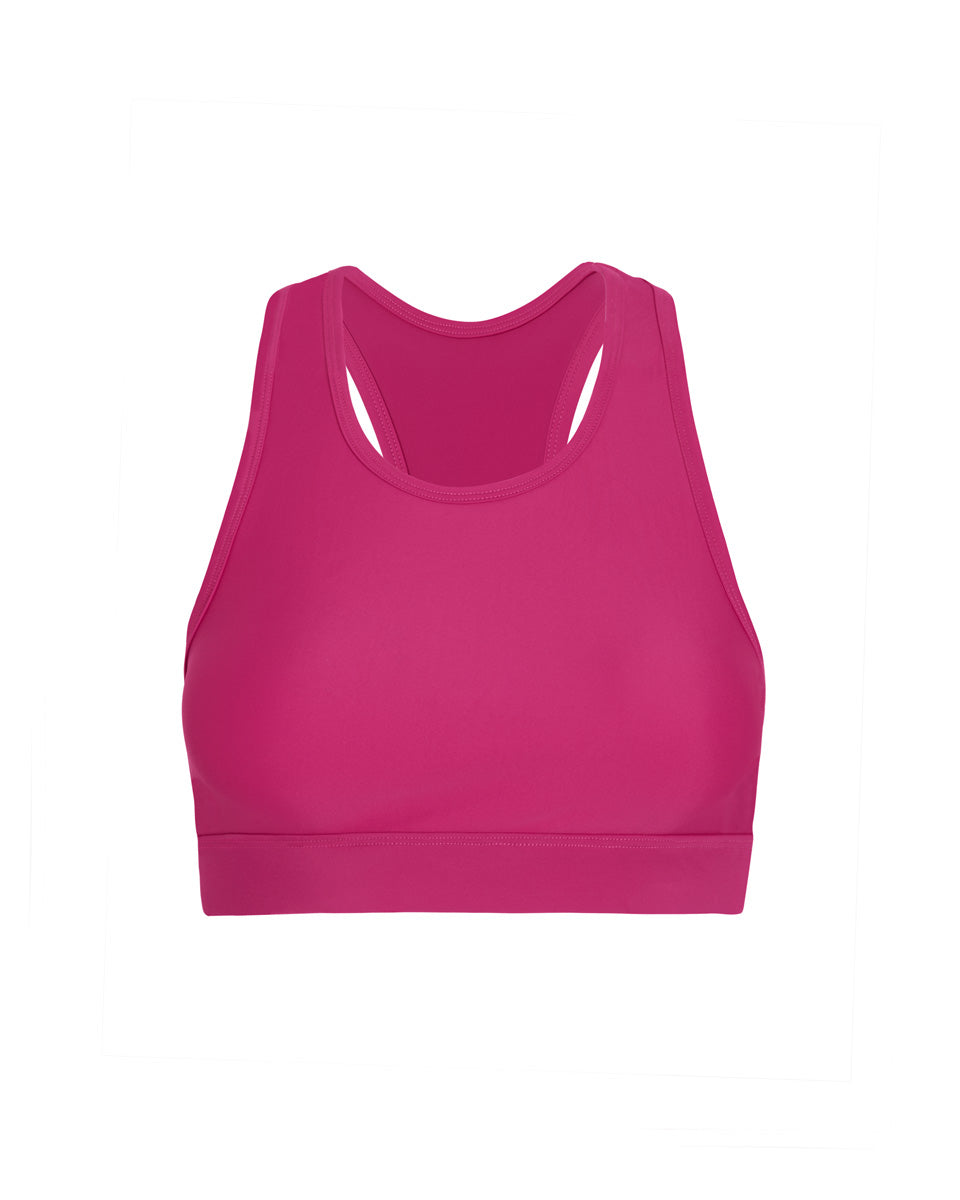 eco friendly high impact sports bra in raspberry (hot pink)