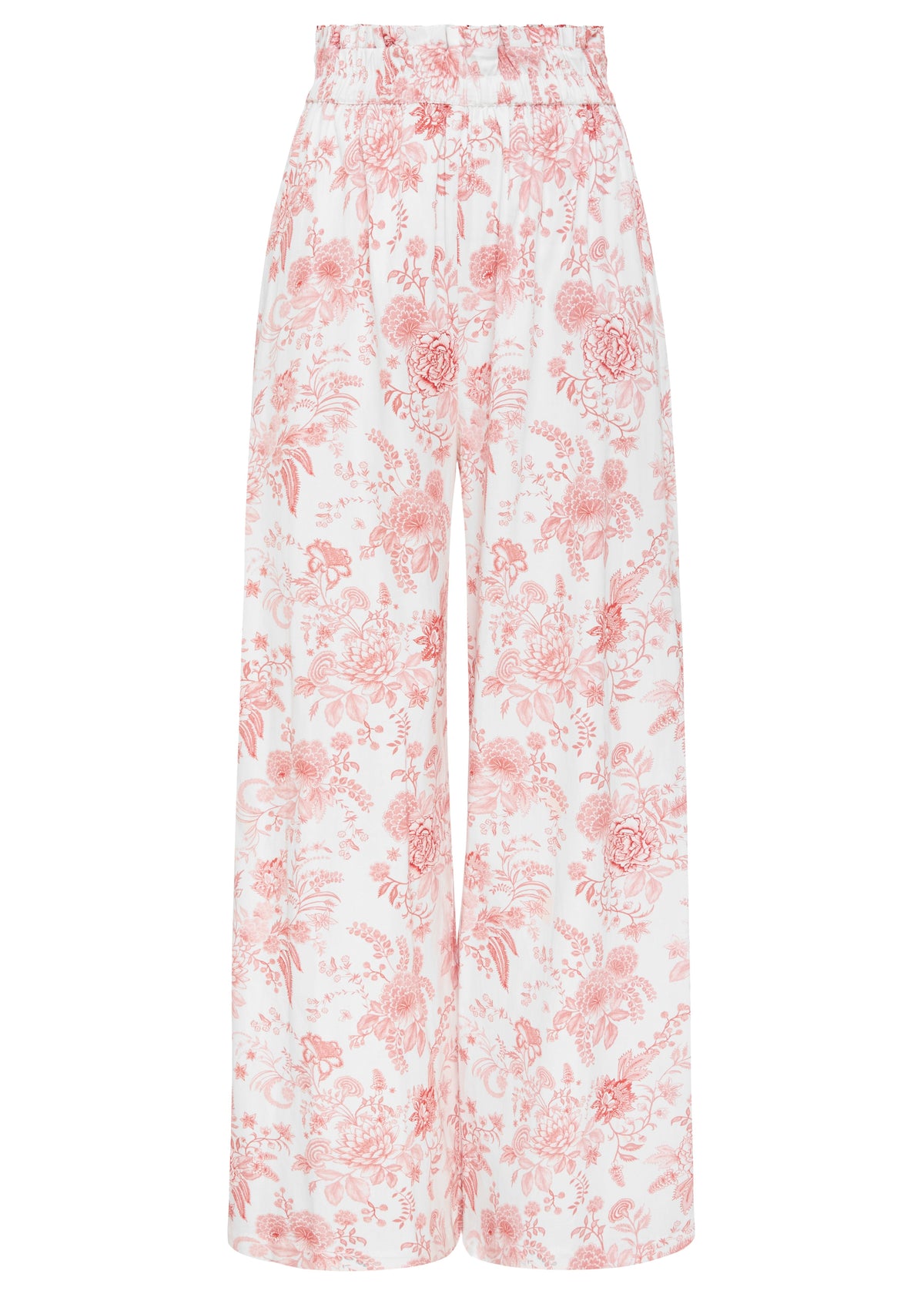 pink floral print organic cotton pants for summer