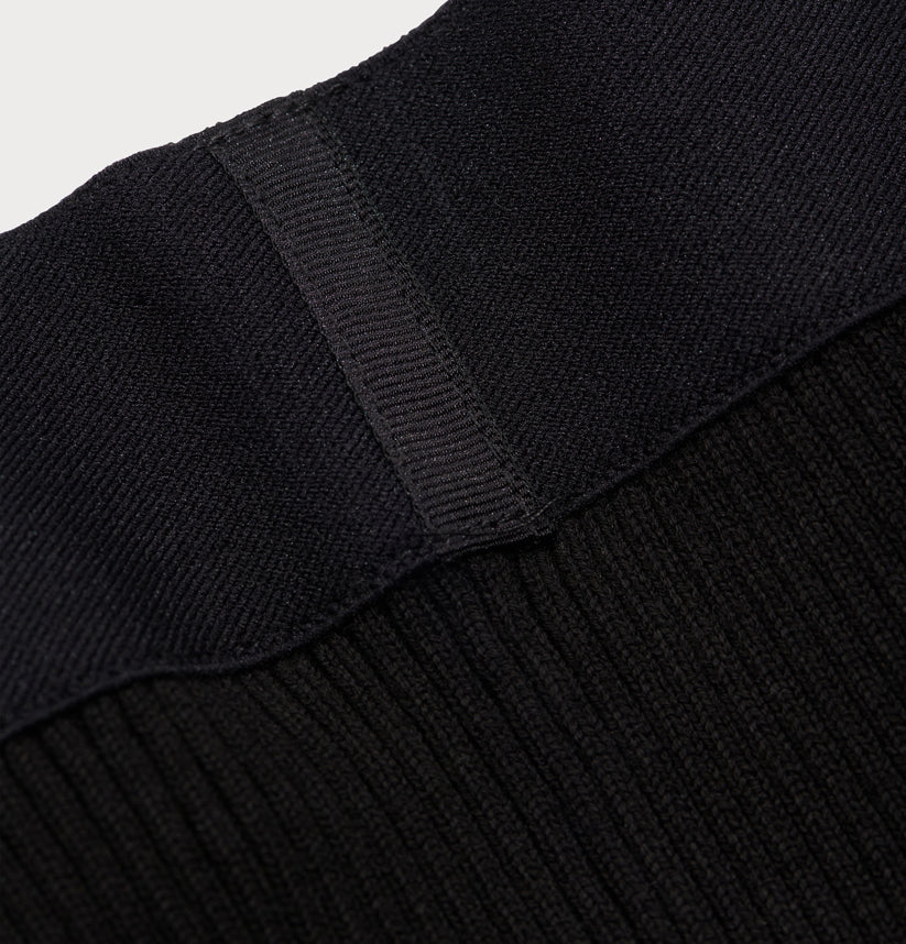 organic pima cotton knit skirt in black