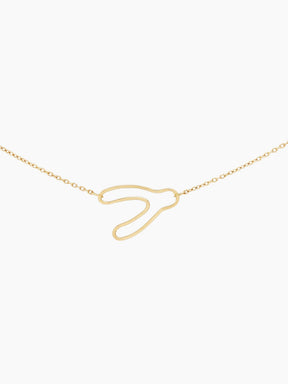 recycled 14k gold wishbone necklace