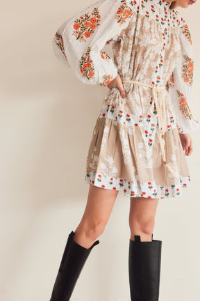 printed organic cotton summer mini dress