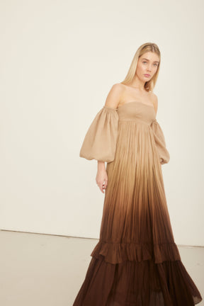 brown ombre organic cotton maxi dress 