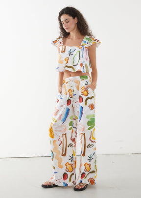 Alemais inspired printed top with maching pants