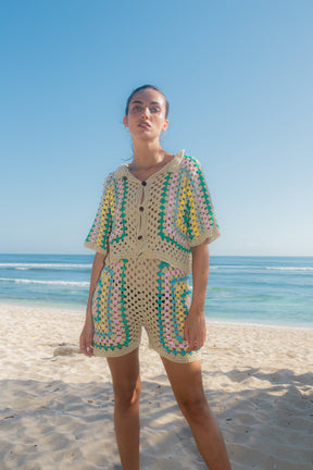 summer lightweight crochet short sleeve top