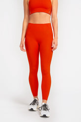 Bold red high waisted workout leggings