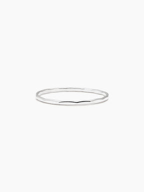 hammered recycled sterling silver stackable ring