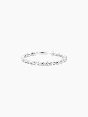 recycled silver stackable droplet ring