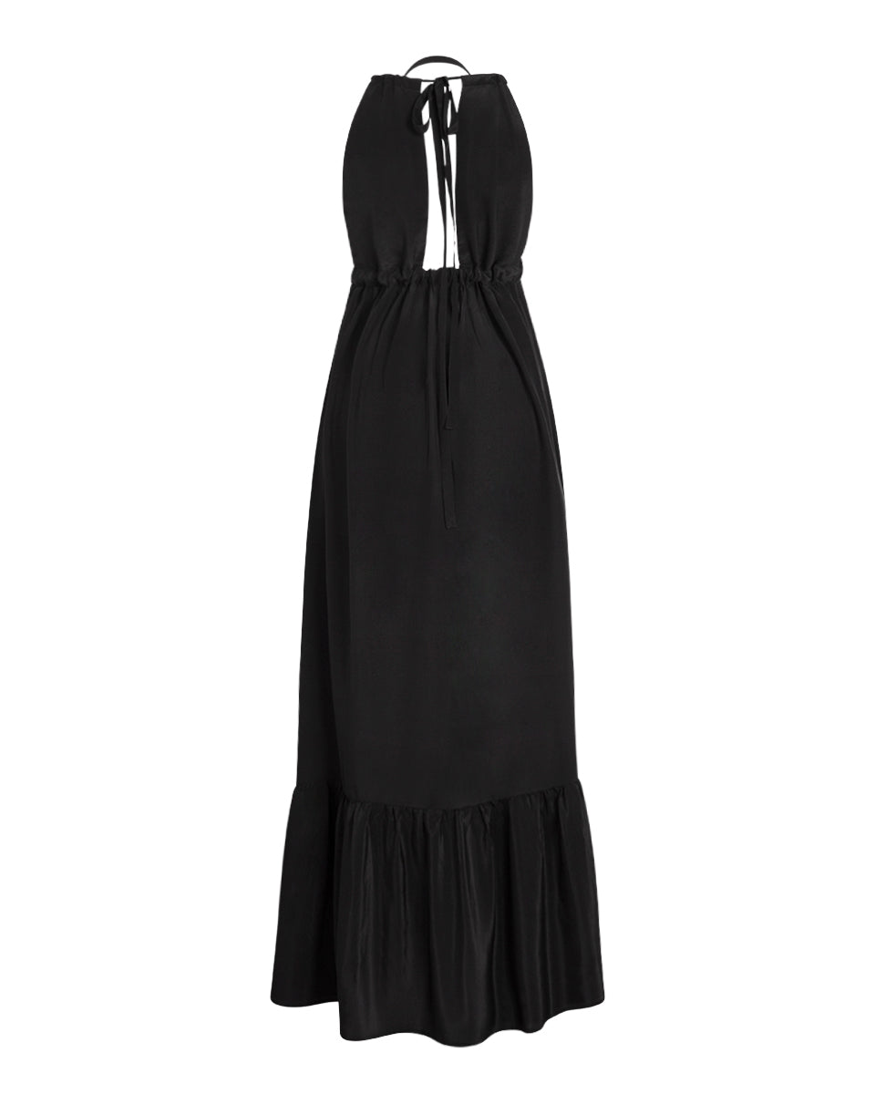 black silk occasion dress