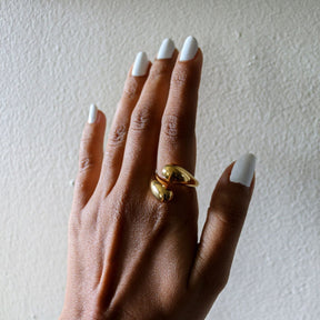 ethical gold orb wrap ring