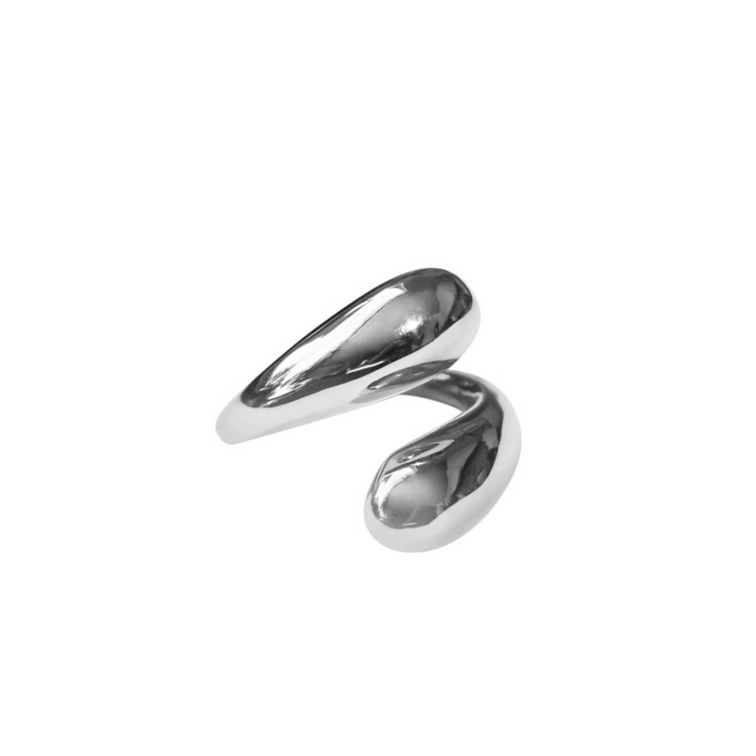 silver rounded orb wrap ring