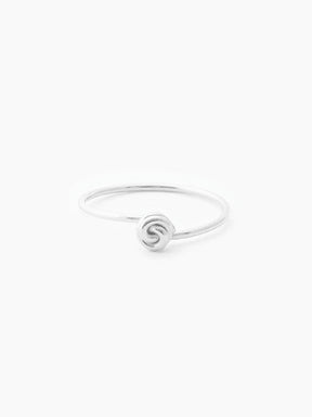 rosebud stackable recycled silver ring