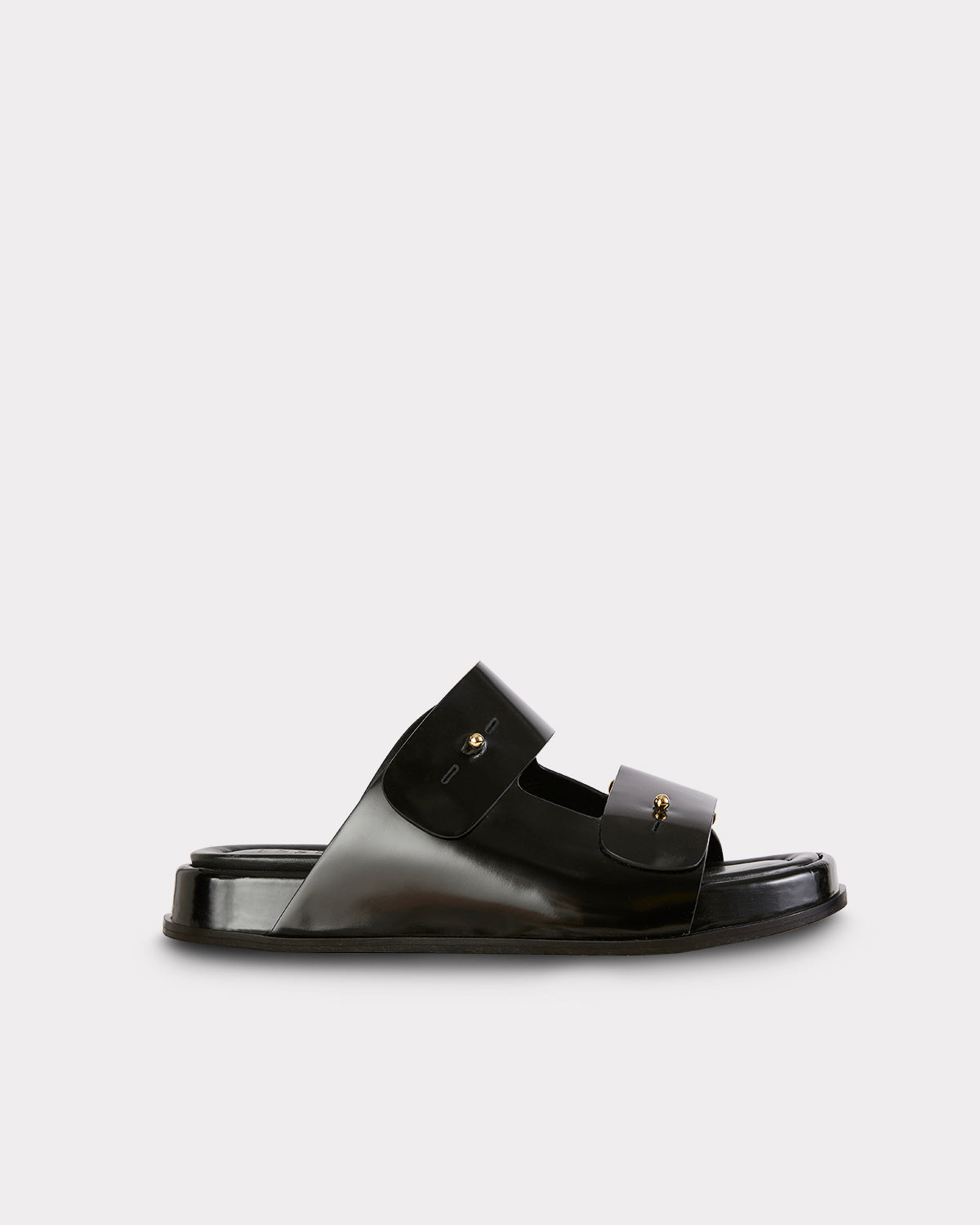 eco friendly leather sandal in black
