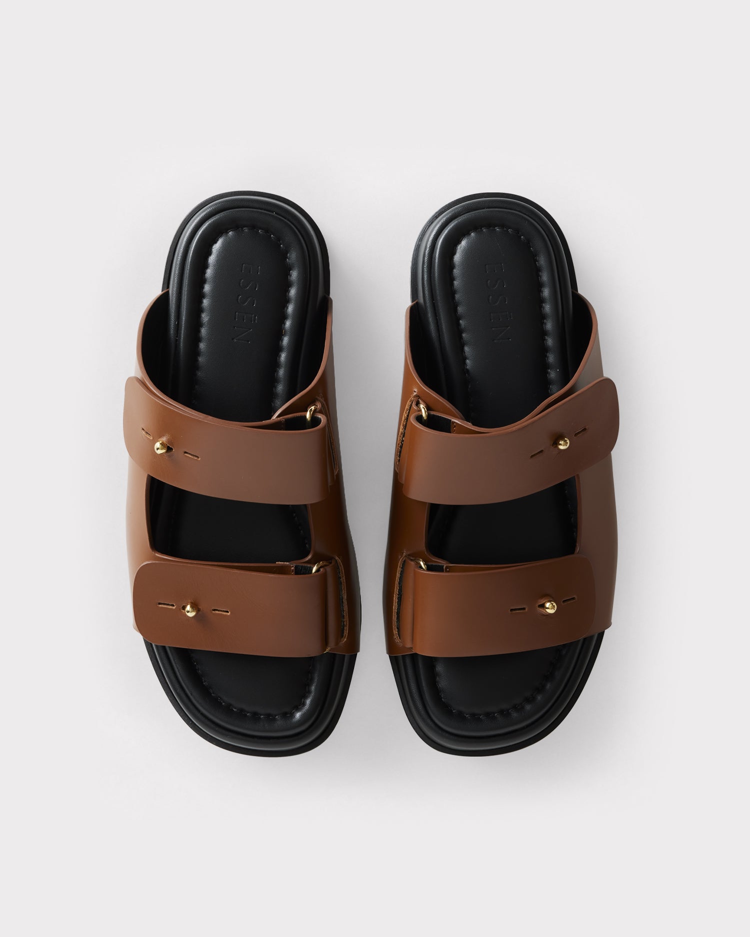 ethical birkenstock style leather slide sandal in brown