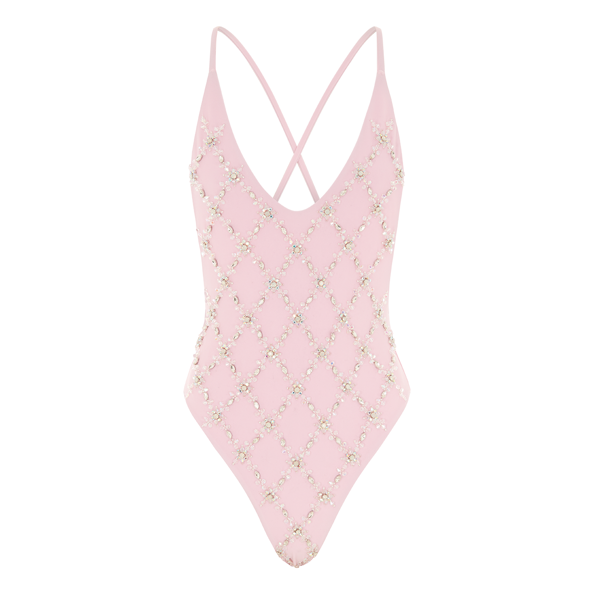 crystal embellished one piece swimsuit