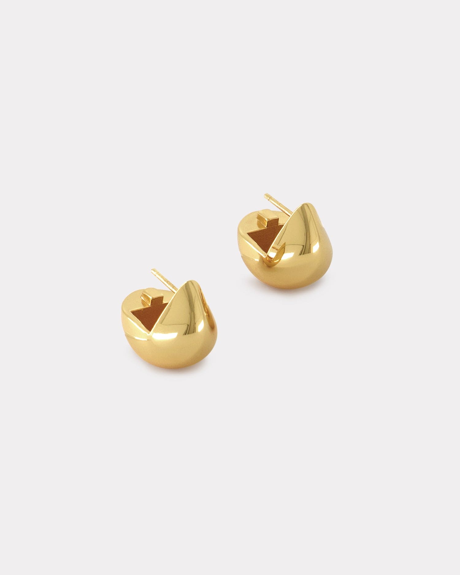 gold orb earrings made from recycled materials