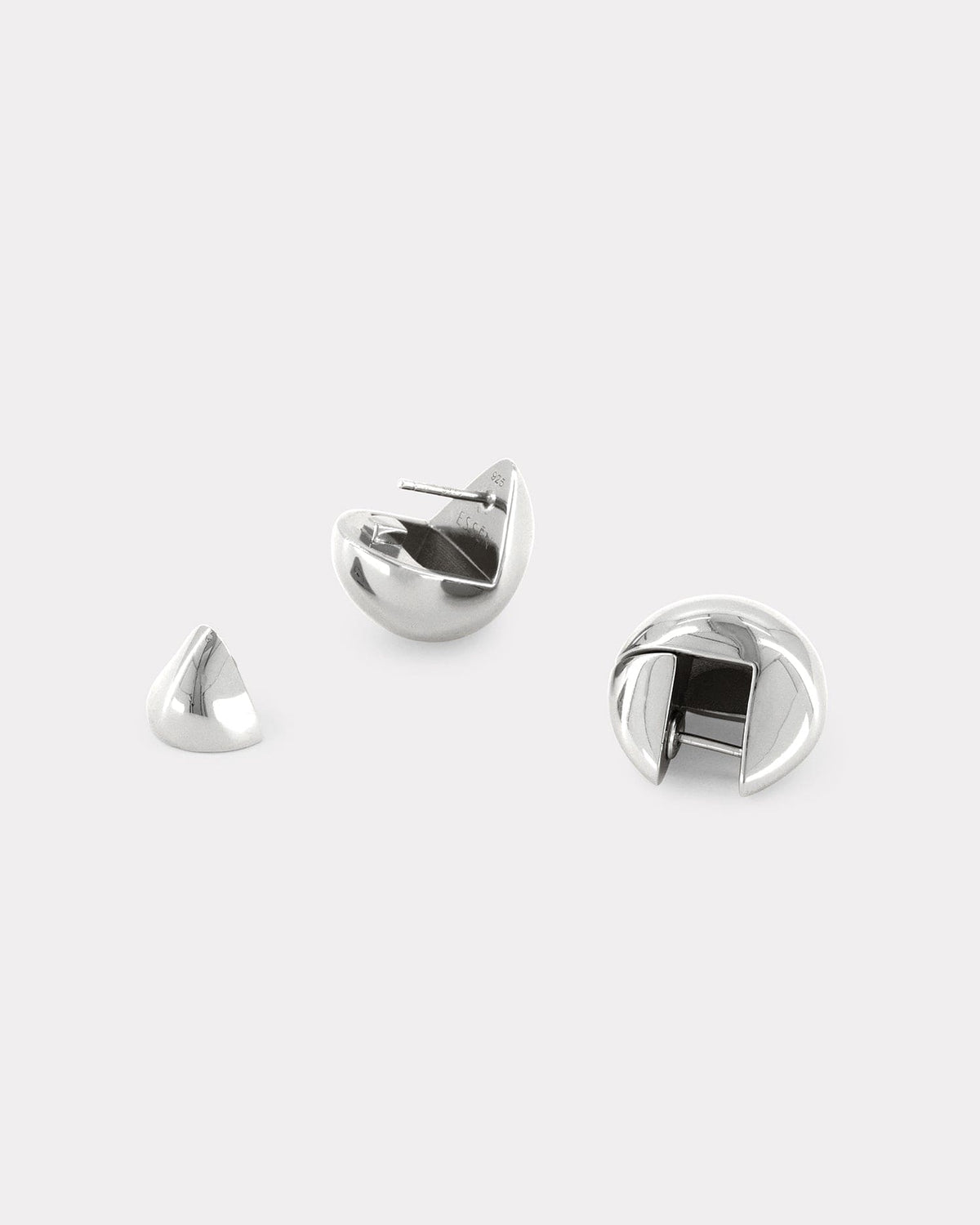 recycled silver orb drop earrings