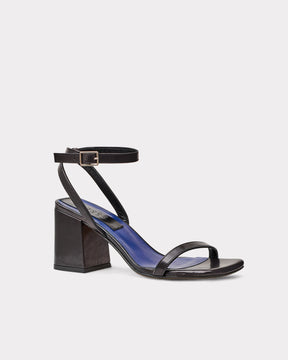 ethically sourced leather black strappy evening sandals