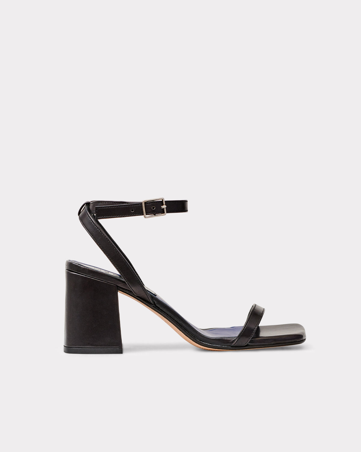 the row inspired black strappy sandals with block heel
