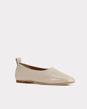 ethically sourced ivory leather flats