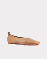 ethical leather flats in tan