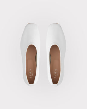 ethical white leather flats for summer 