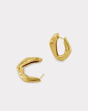 gold hoop earrings made from recycled materials