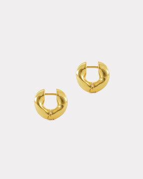sustainably made gold huggie earrings