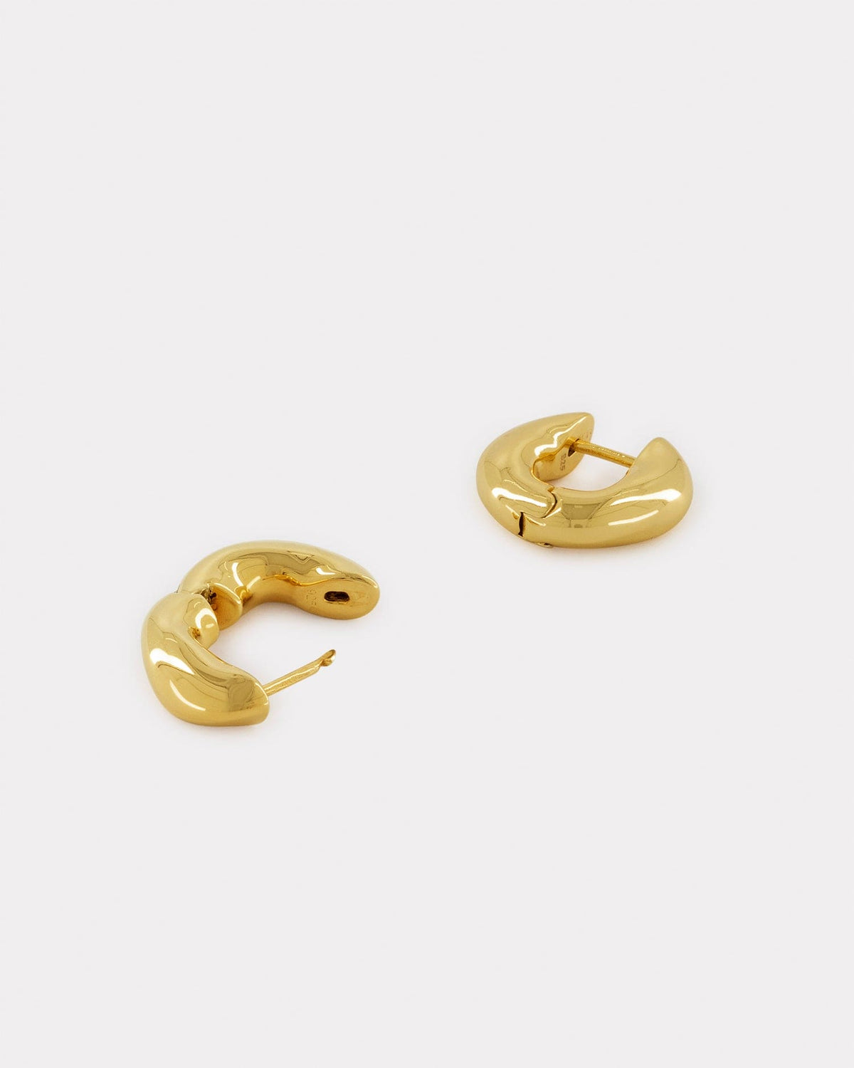 recycled gold huggie earrings