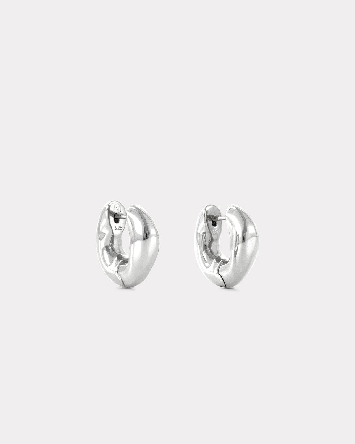 eco friendly silver huggie earrings