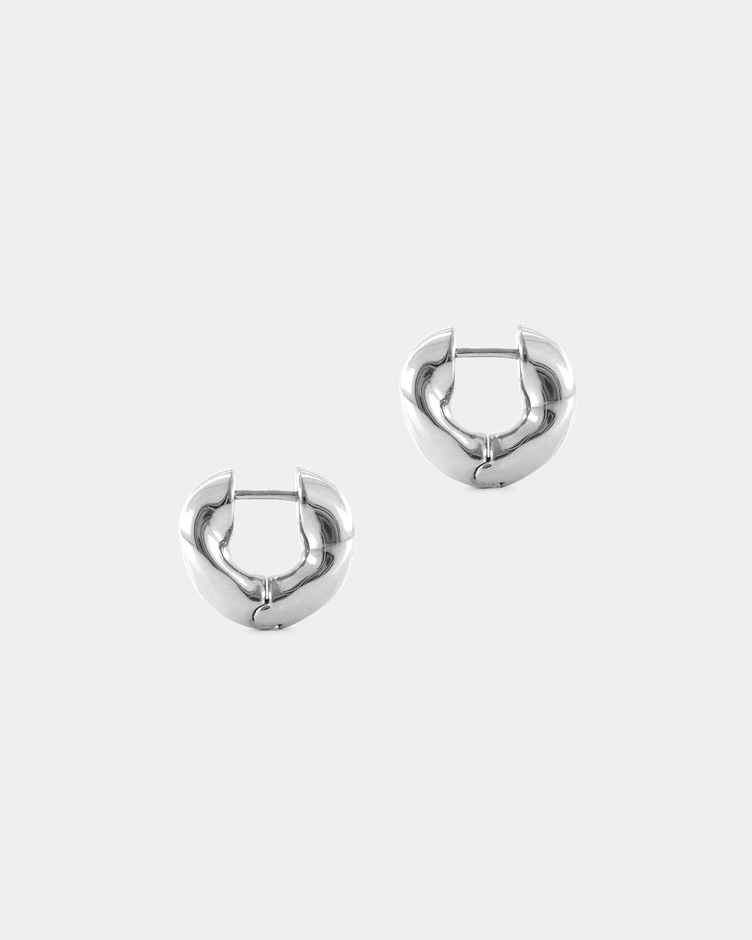 sustainably made silver huggie earrings