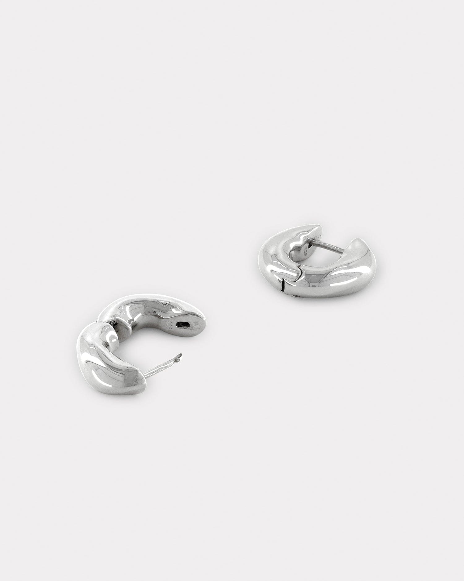 recycled silver huggie earrings