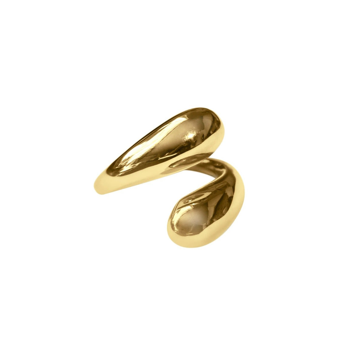 gold rounded orb wrap ring