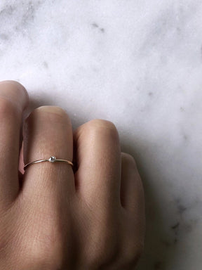 ethical diamond bezel ring made from recycled gold