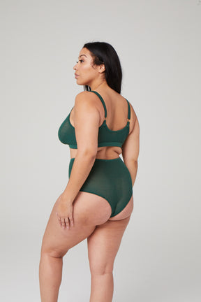 eco chic lingerie for larger cup sizes in dark green