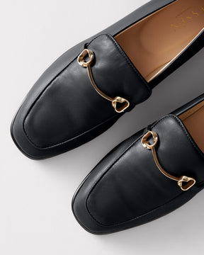 classic black loafer made from ethically sourced leather