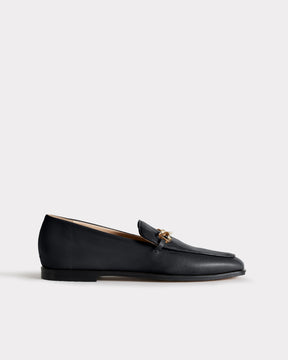 ethical leather loafer with recycled materials in black