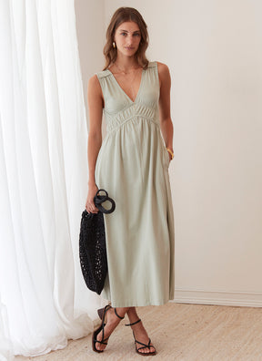 Eloise Dress Dresses Grey State Desert Sage XS 