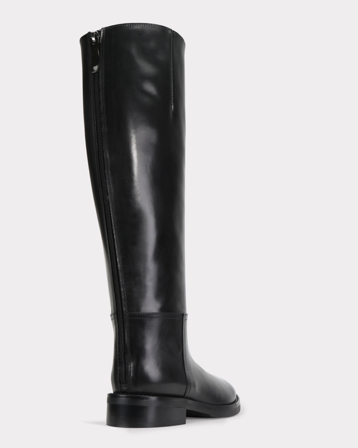 ethically sourced black leather knee high boots