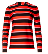 bold striped print long sleeve recycled poly shirt