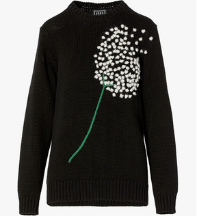 hand embroidered statement dandelion pullover sweater