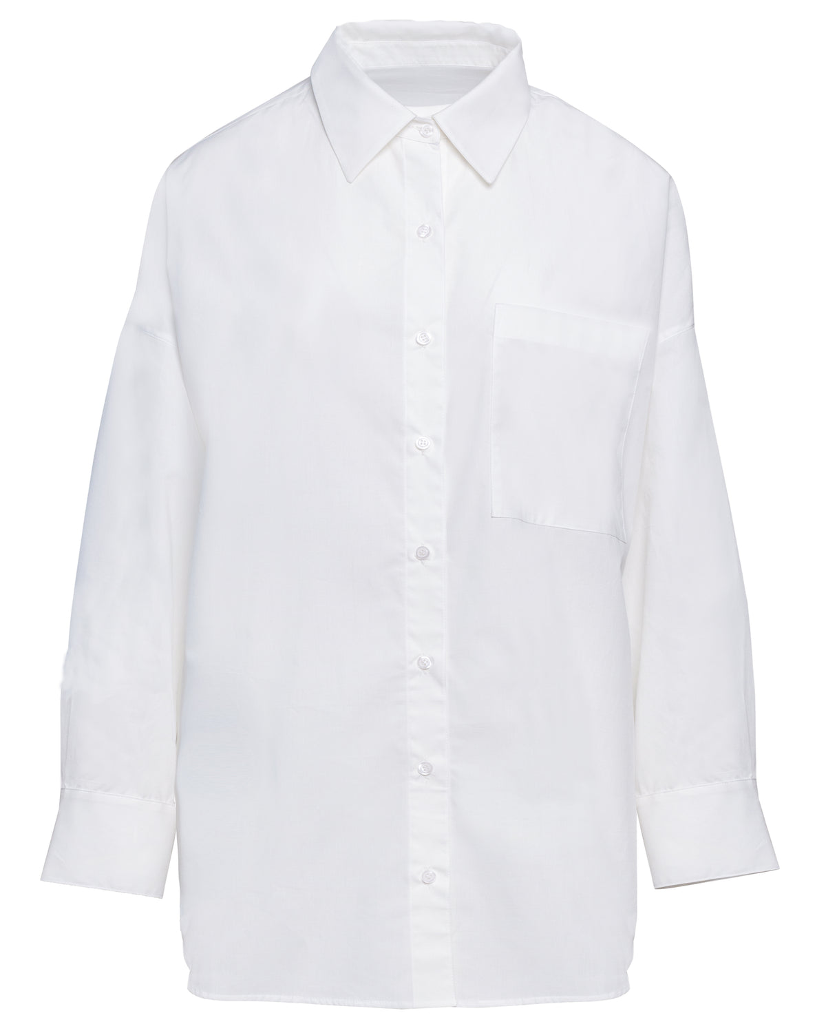 classic white poplin button down shirt