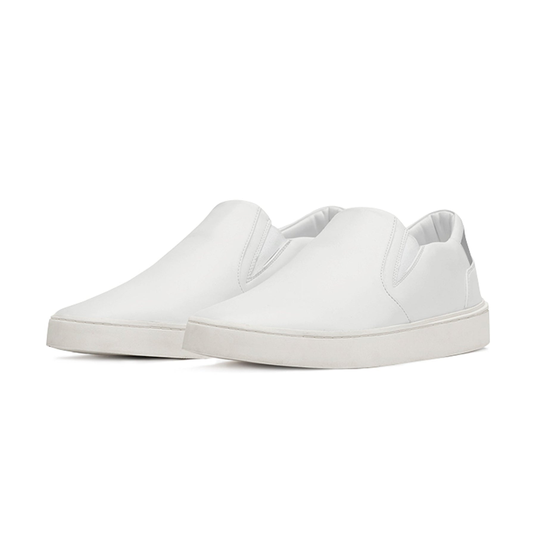 classic white ethically made slip on sneakers 