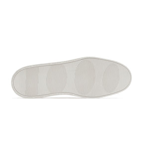 sole view of white sustainable slip on sneakers