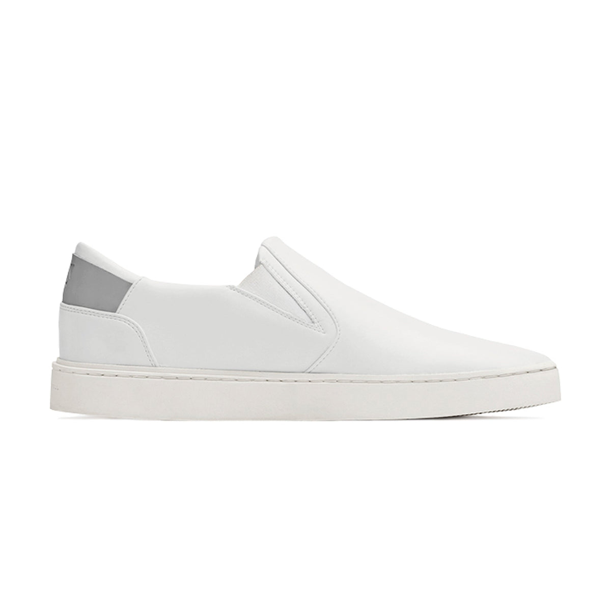 classic white slip on sneaker with sustainable design