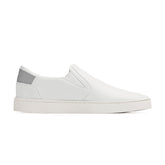 classic white slip on sneaker with sustainable design
